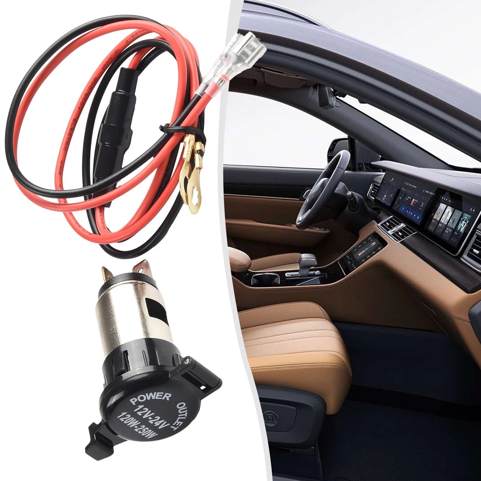 12 Volt Power Socket for Car Boat Tractor (Replacement Accessory)