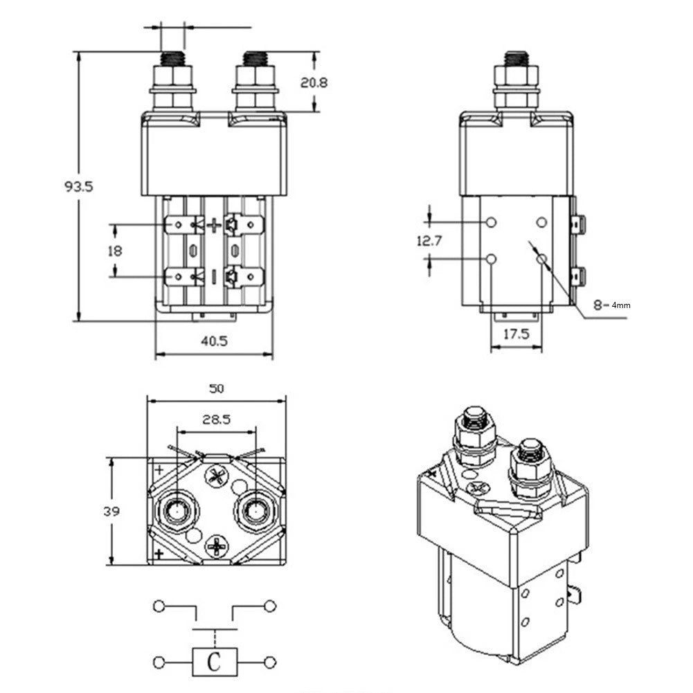 300A DC Contactor for DC Applications (60VDC)