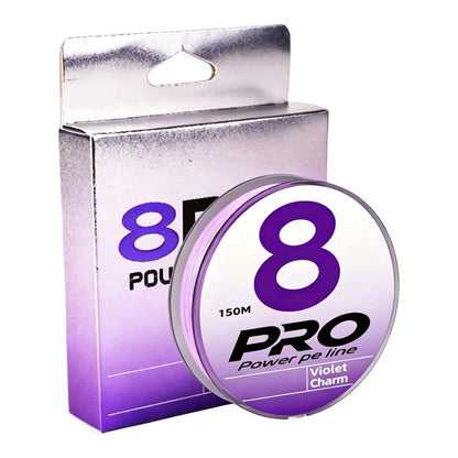 Smooth Round PE Fishing Line 150M 8 Strand Purple Low Stretch