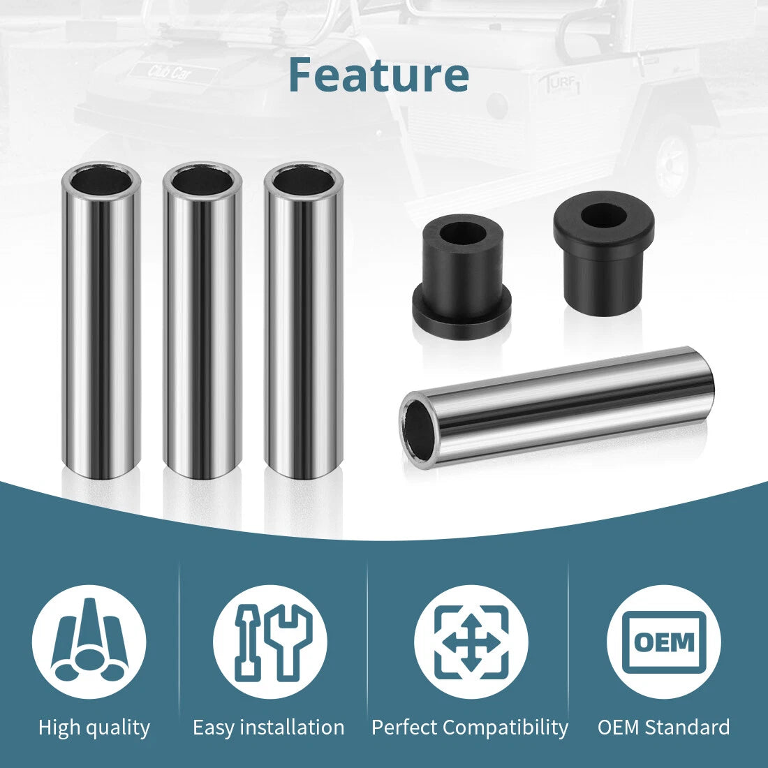 Rear Leaf Spring Bushing for EZGO Golf Cart TXT Club Car DS (1012303, 1015583)