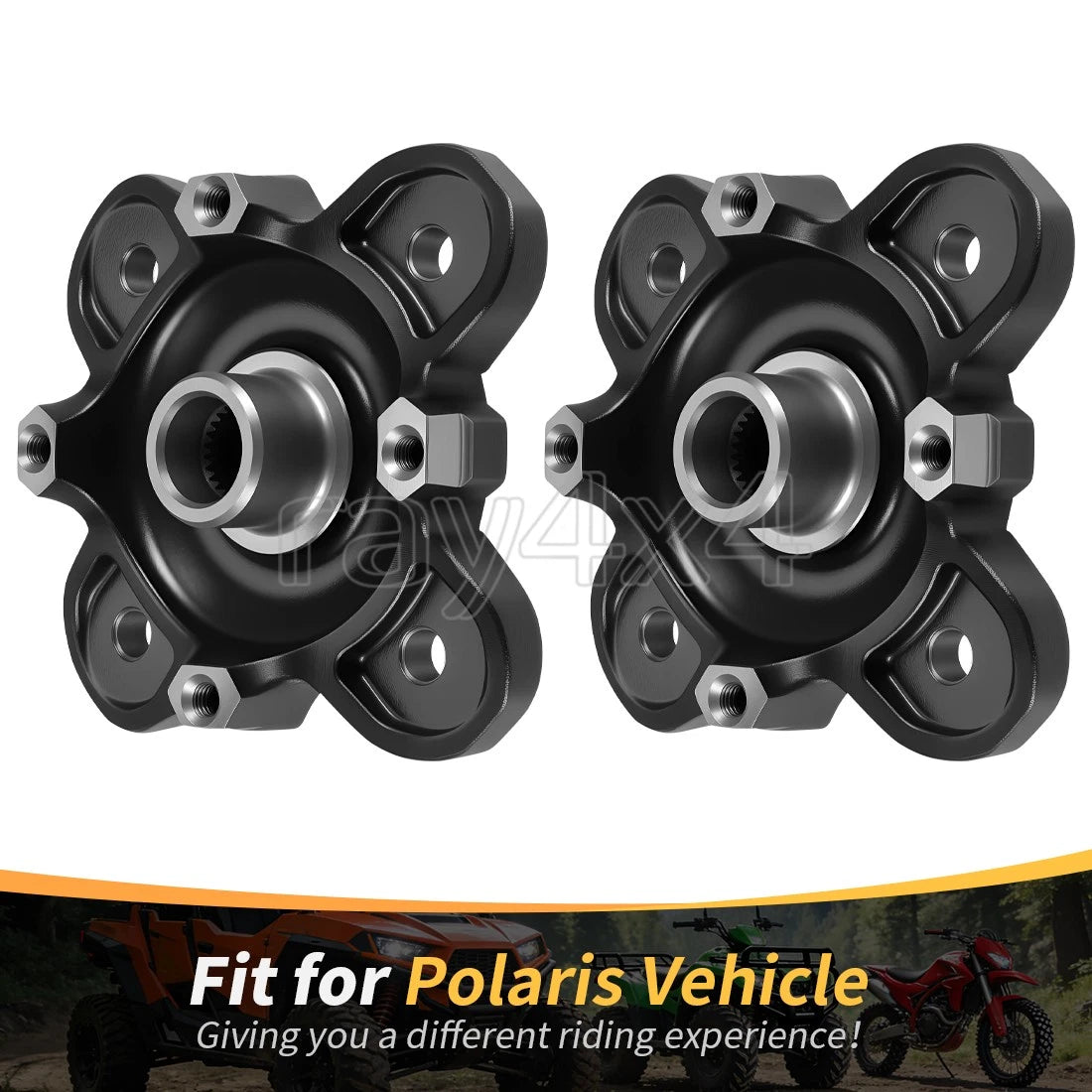 2 Front Wheel Hubs for Polaris Ranger XP 900 (2013–2019) XP 1000 (2017–2018)
