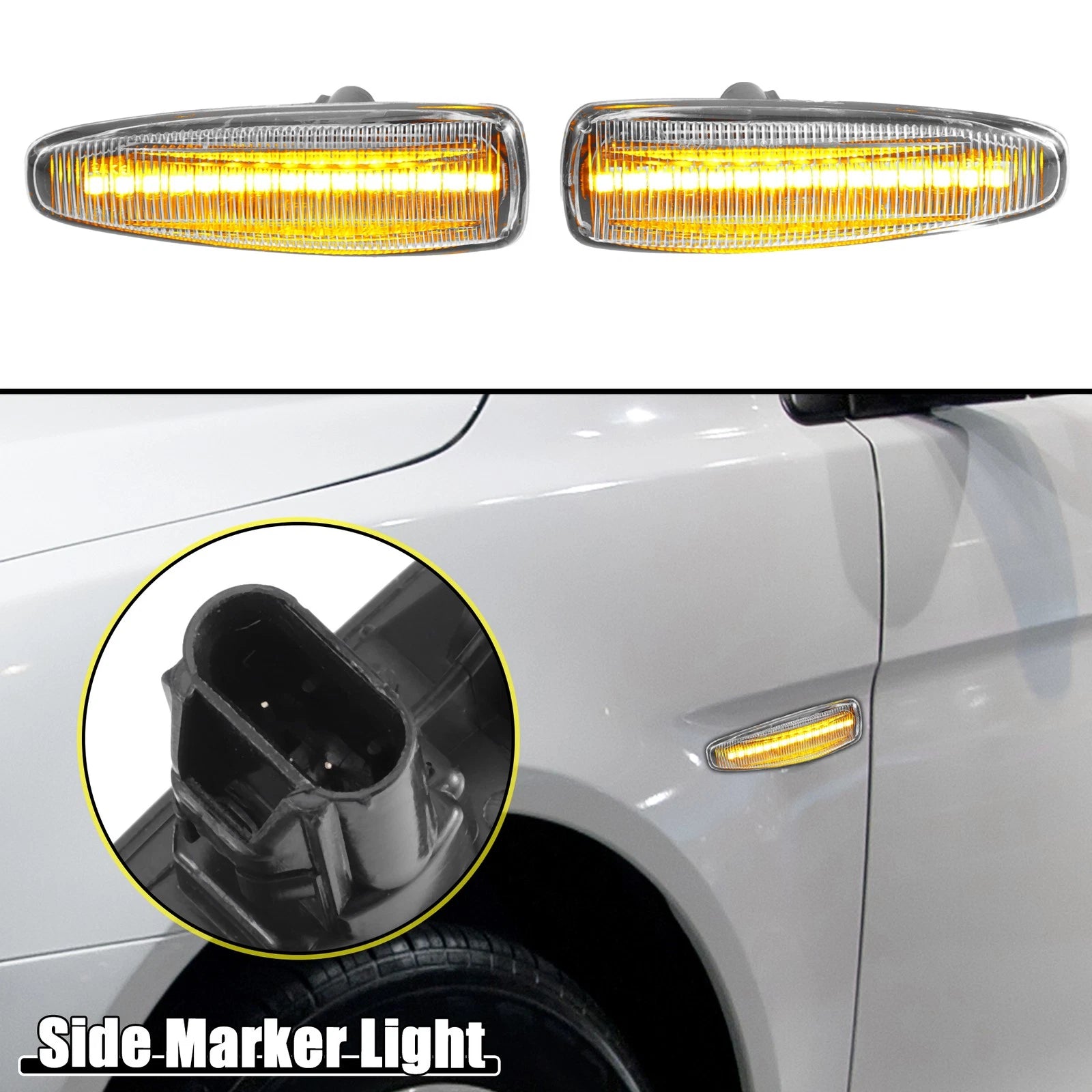 LED Side Marker Light Pair Replacement for Mitsubishi Lancer VIII (2008–2017)
