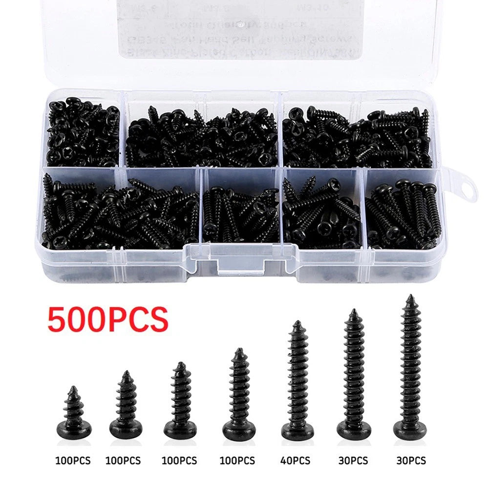 500 Pcs Flat Head Self Tapper Screws for Various Applications