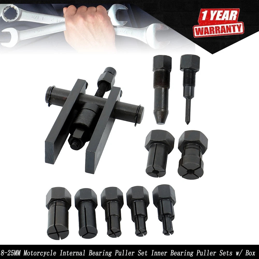 8-25MM Motorcycle Inner Bearing Puller Set with Box