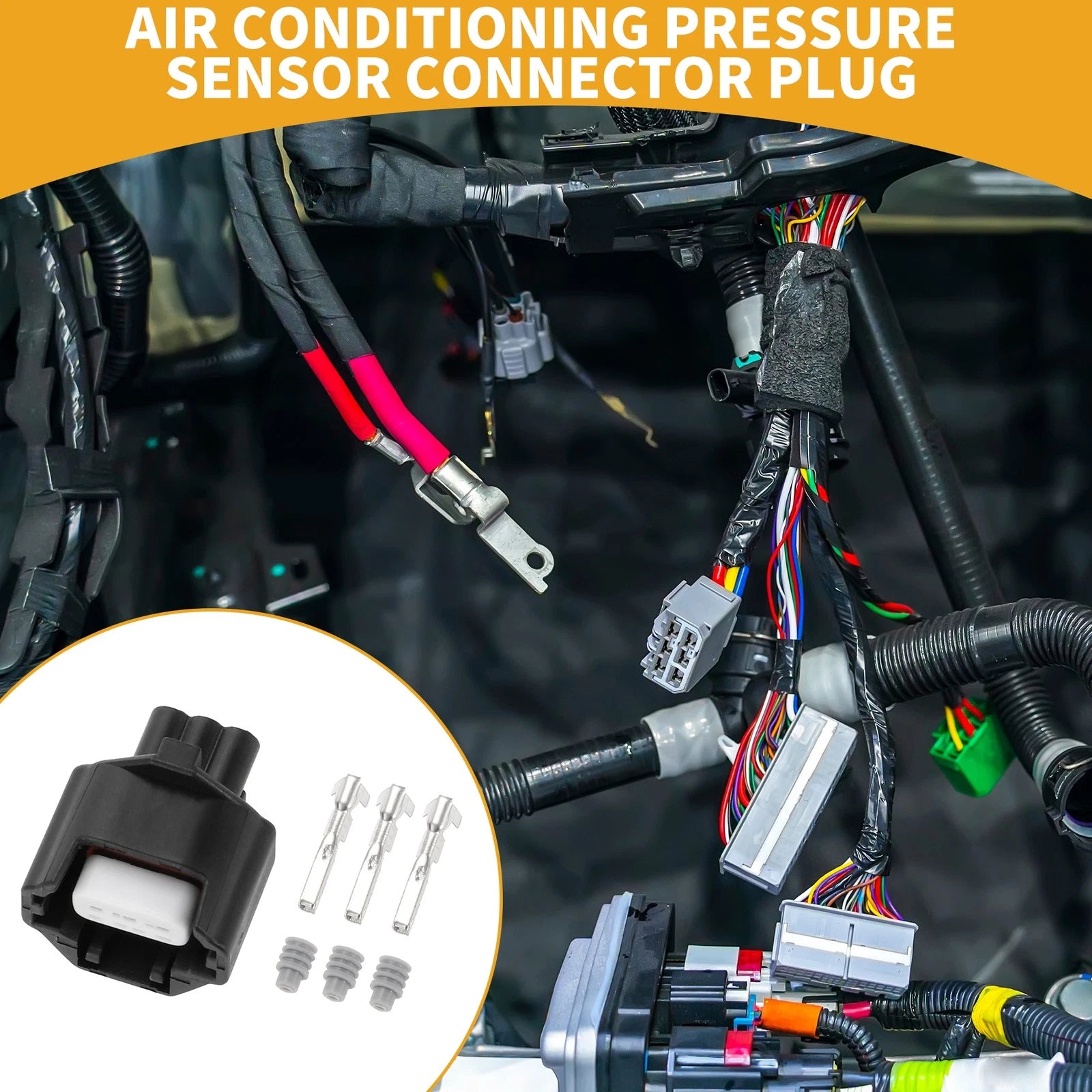 3 Pin Air Conditioning Pressure Sensor Connector Plug for Subaru Forester (2014–2018)