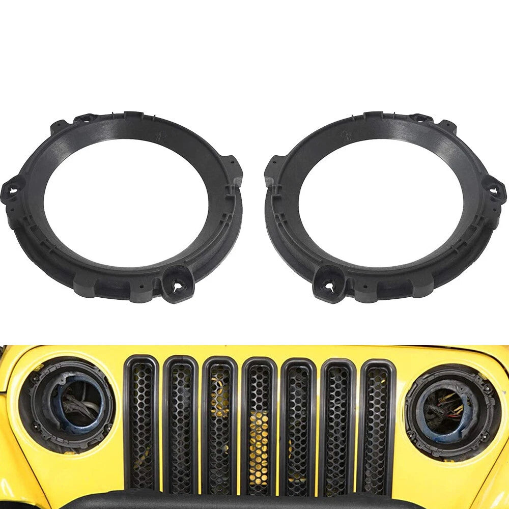 2Pcs 7inch Headlight Mounting Bracket Round Ring For 1997-2006 Jeep Wrangler TJ