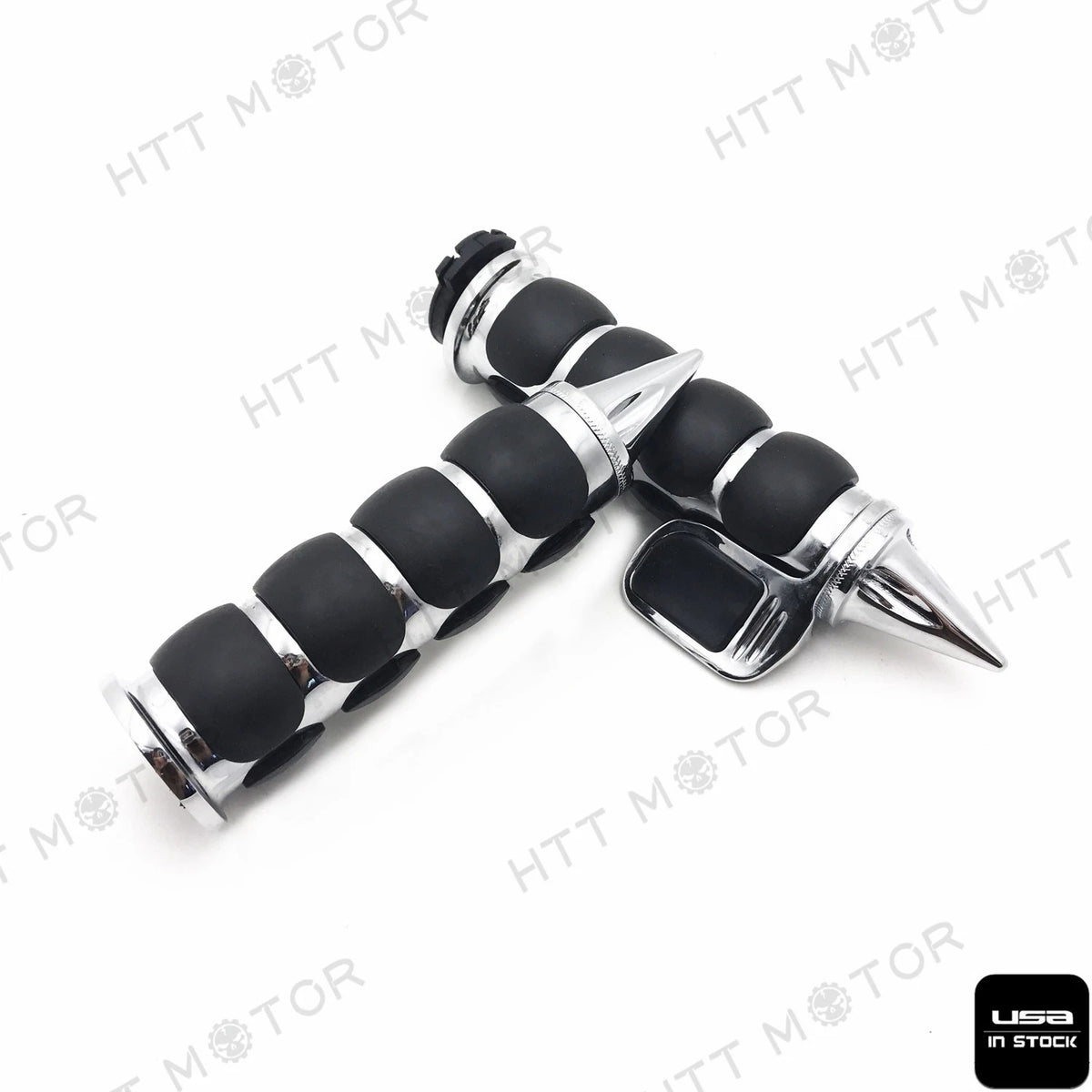 Spike 7/8" 22mm Handlebar Grips w/ Throttle Boss for Universal Motorcycle