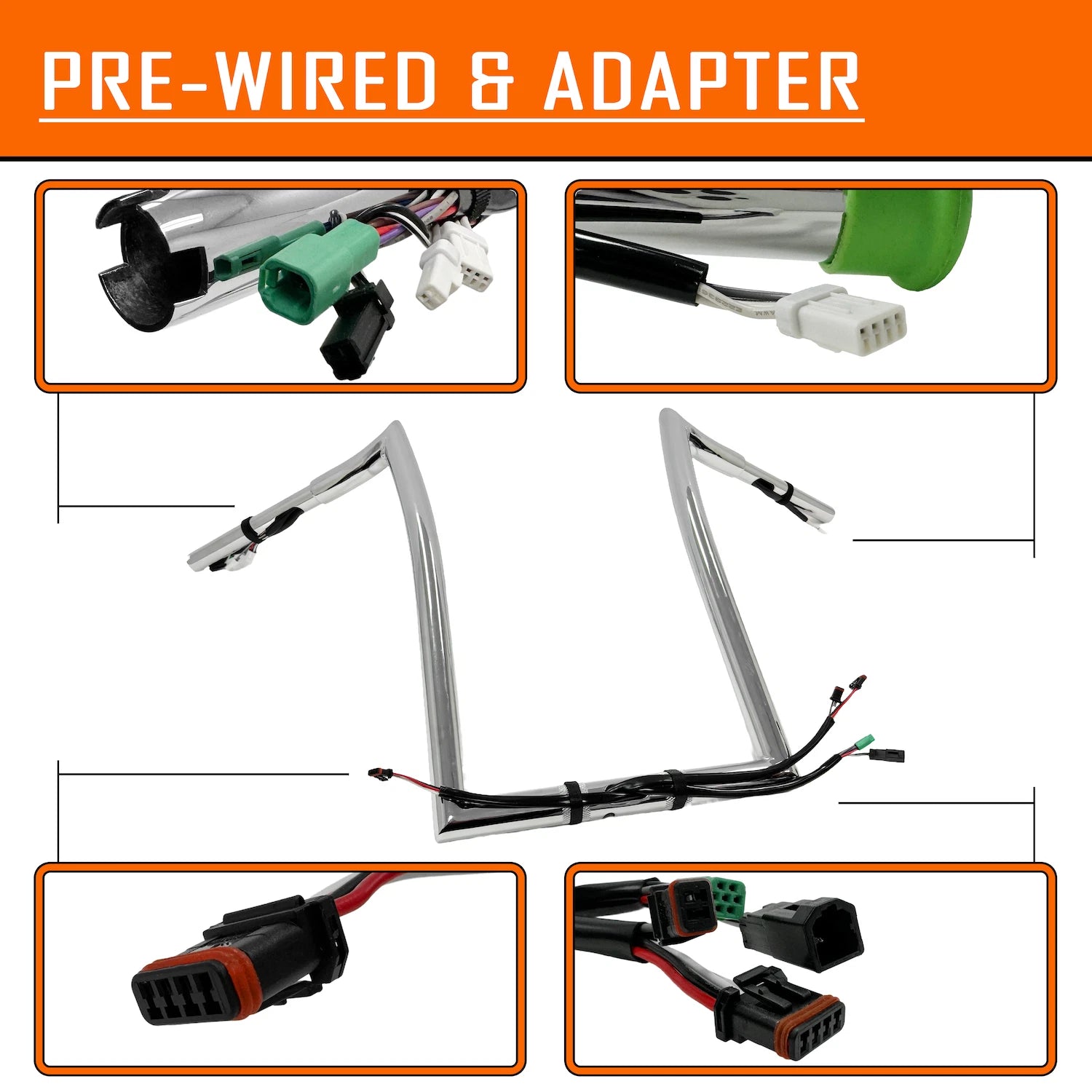 Chrome 12" Prewired Handlebar 1.25" for Harley Road Glide (2015)