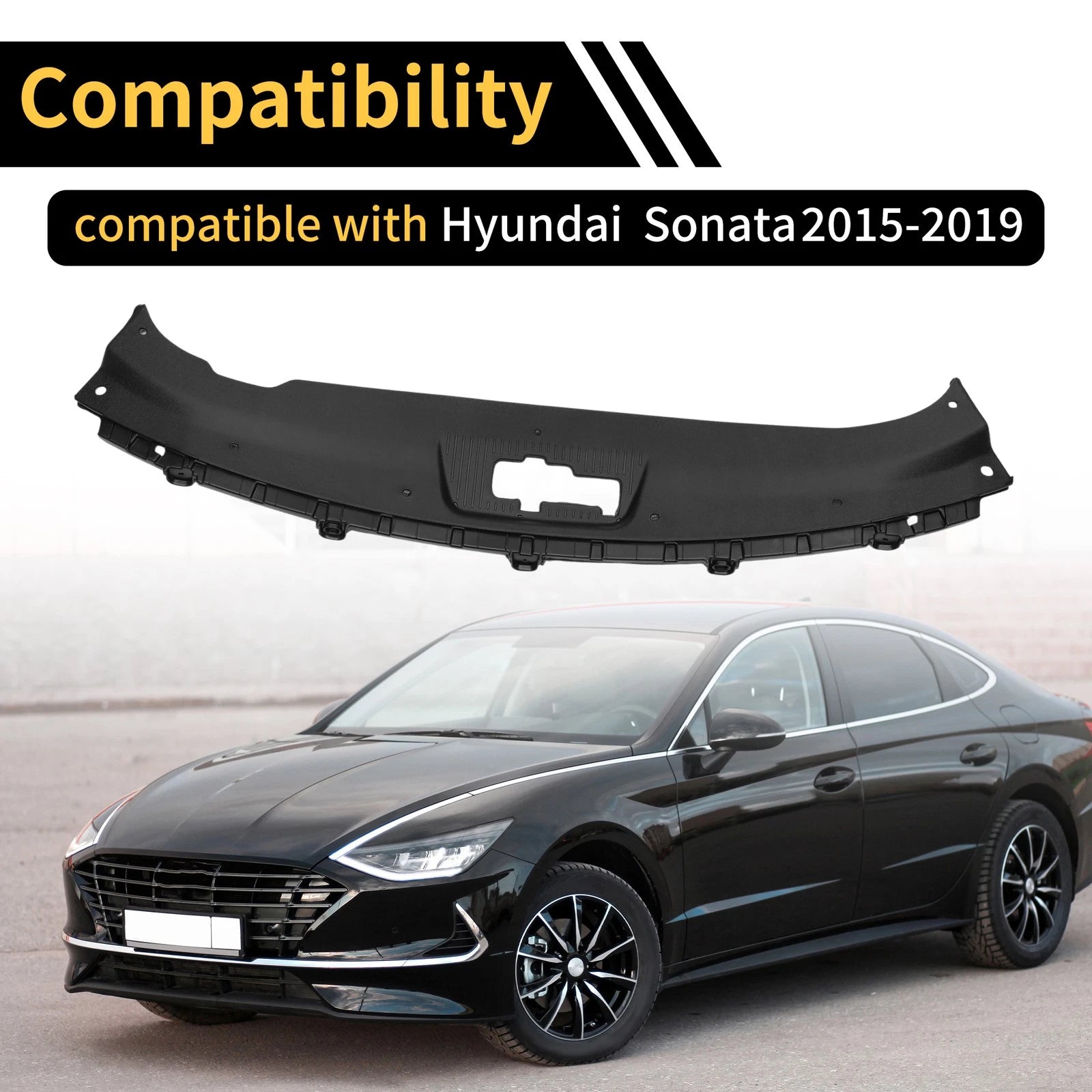 Radiator Support Cover Replacement for Hyundai Sonata (2015–2019) Black
