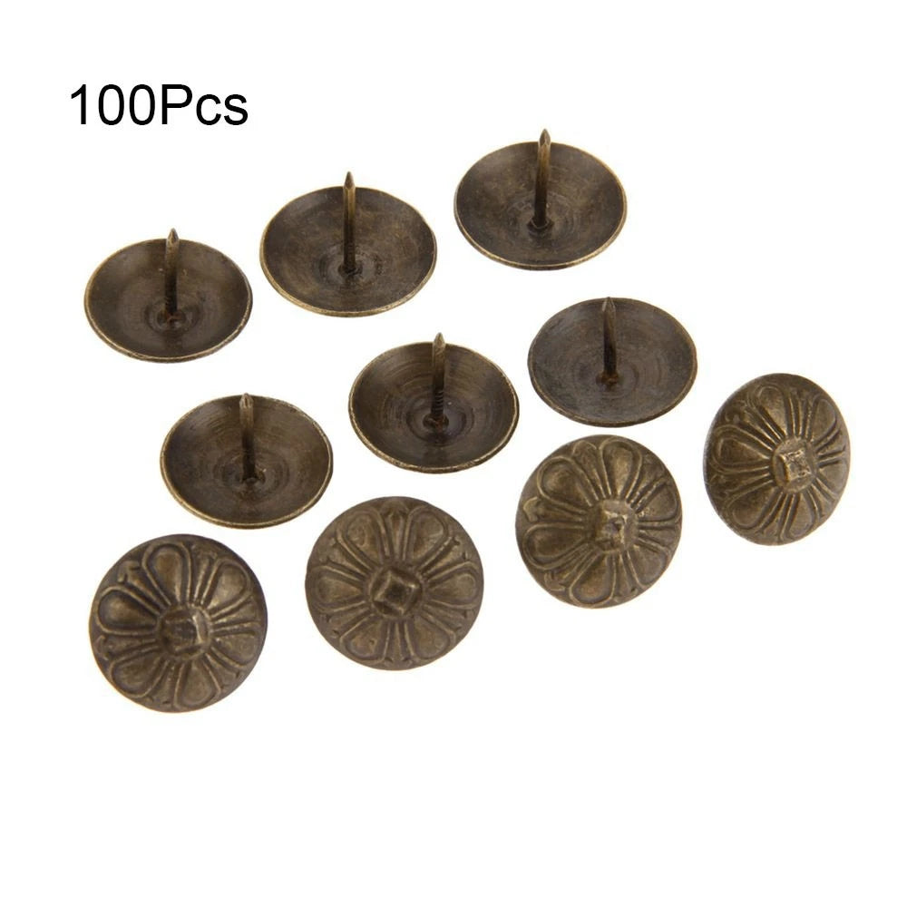 100Pcs Upholstery Nails for Furniture, Sofa, Bed, Jewelry Box Tacks