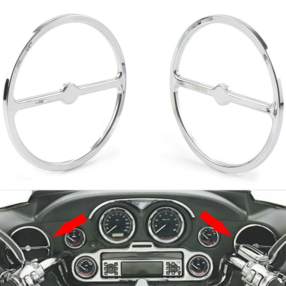 Chrome Speaker Trim Ring Cover Set for Harley Electra Tri Street Glide (2014–2023)