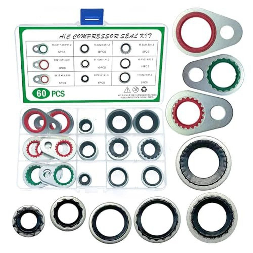 AC Compressor Gasket Seal Kit 60PCS for