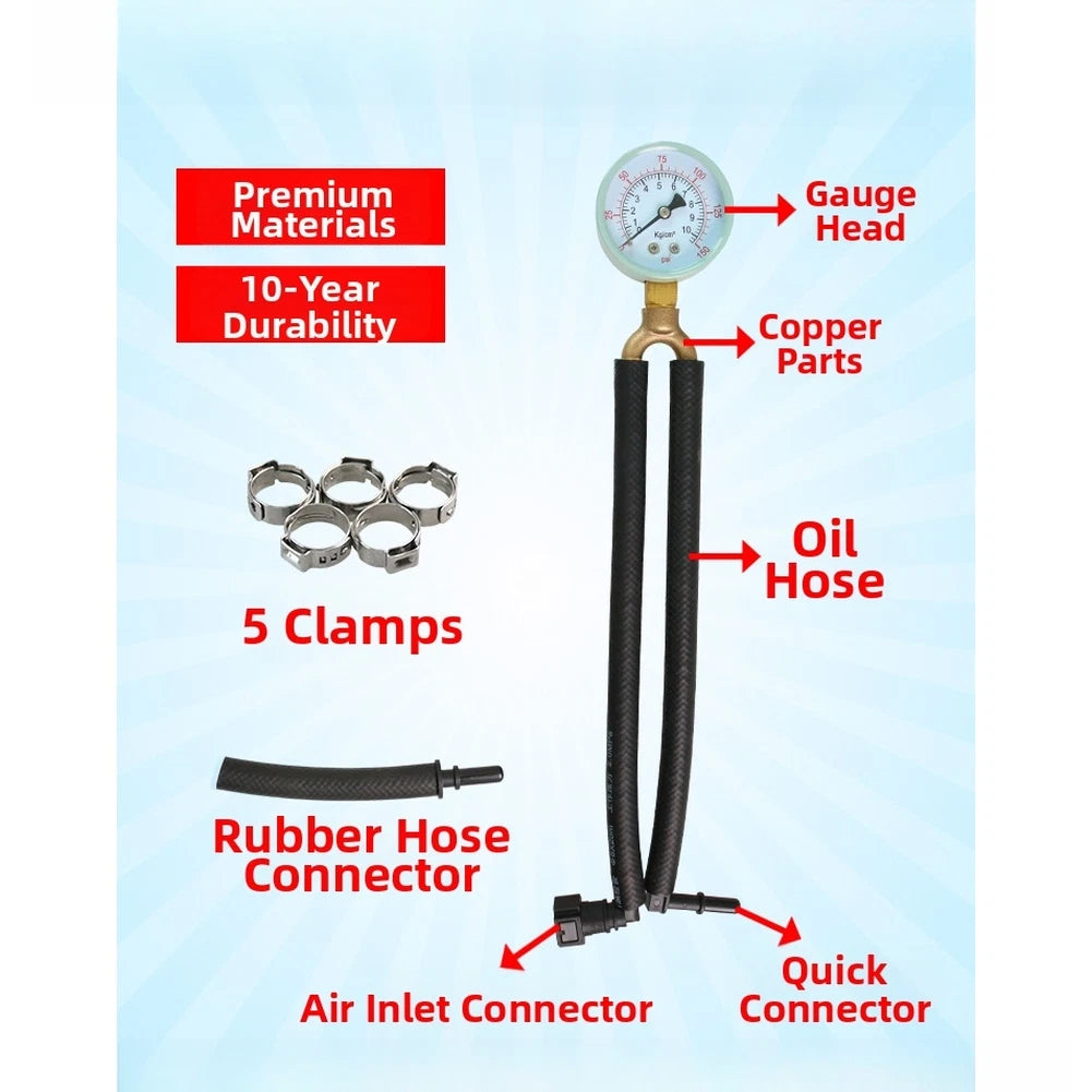 Fuel Pressure Gauge for Engine Diagnostics (Dual Measurement Units)