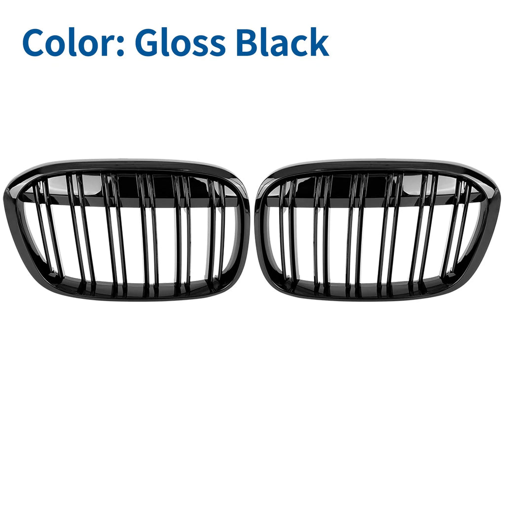 Glossy Black Kidney Grille Front Replacement for BMW X1 (2016–2017) 4D