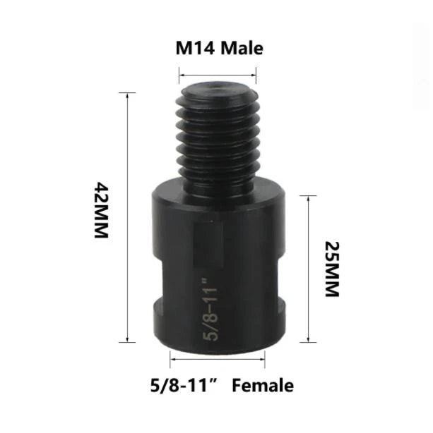 Precision Fit Adapter for M10 to M14 and 5/8-11 Thread Grinding Tools
