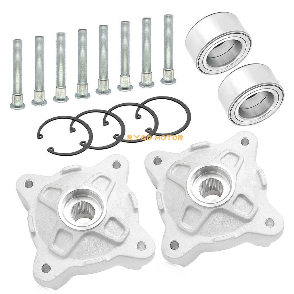 Front Wheel Hubs & Bearings & Studs Kit for Polaris RZR 800 RZR S 800 (2008–2014)