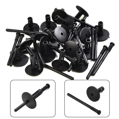Set of 10 Black Plastic Blind Rivets for Wheel Arches Side Skirts Sill
