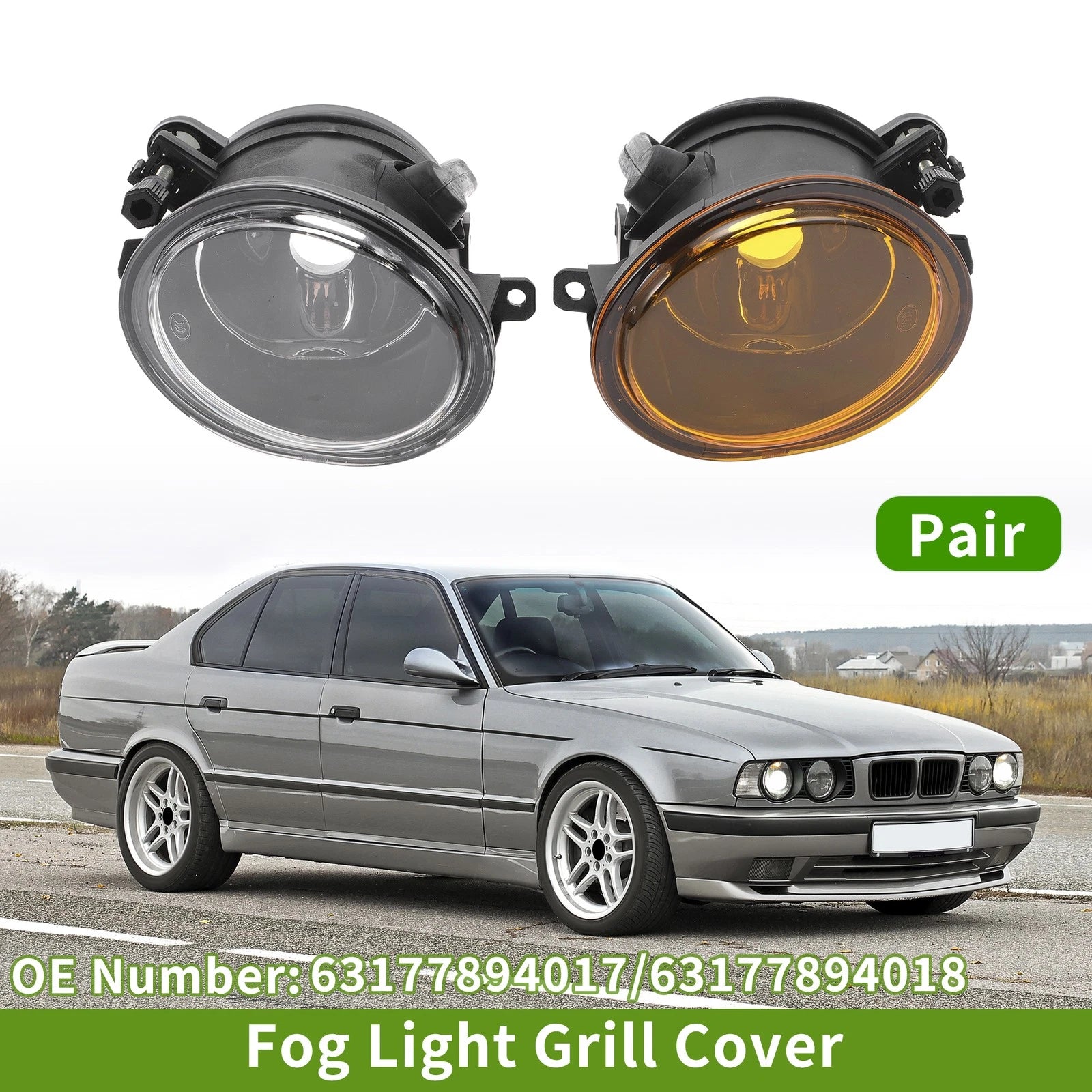 Fog Light Grill Pair Left Right Replacement for BMW M5 (2012–2018)