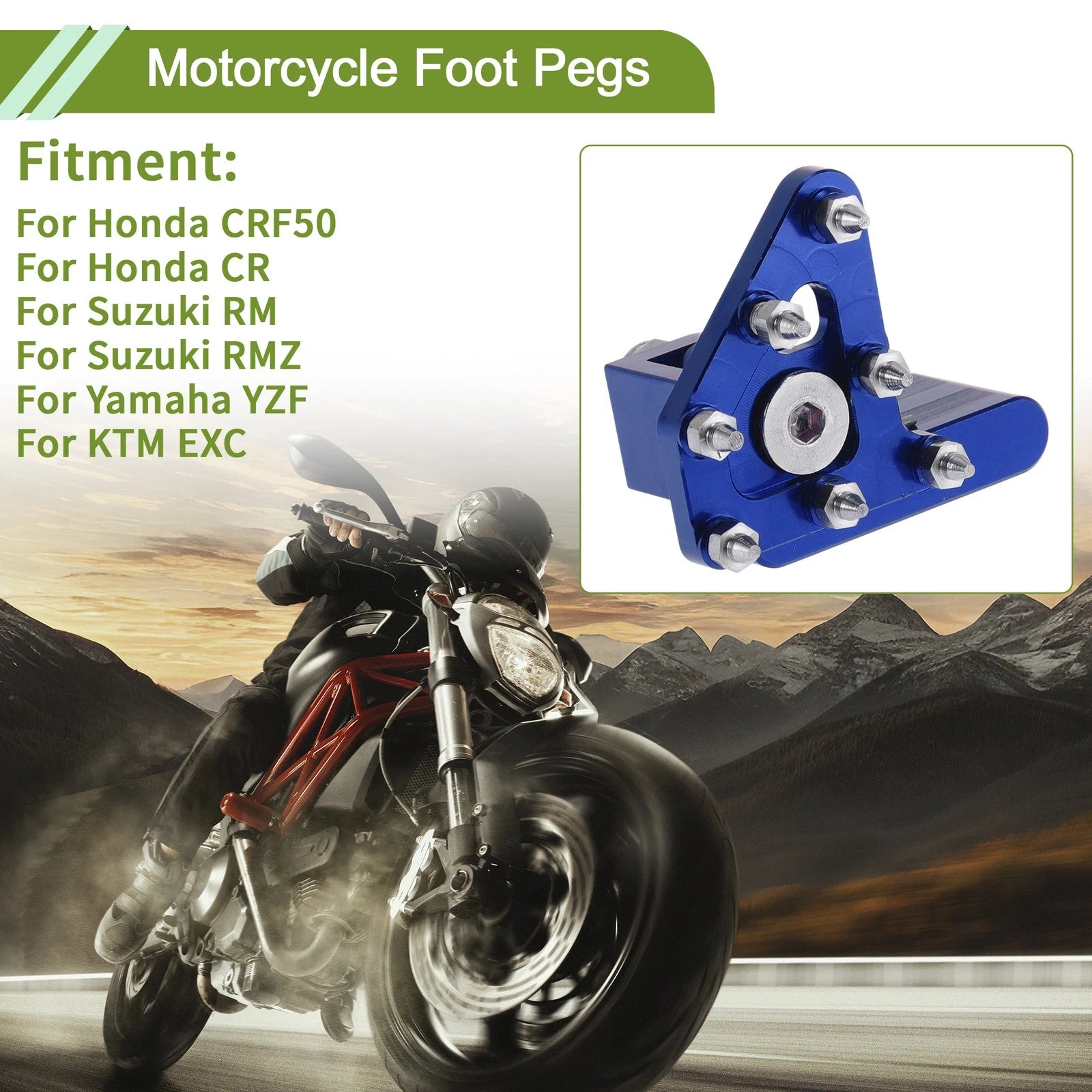 Motorcycle Foot Pegs Replacement for Honda CRF50 Footrests (2004–2020)