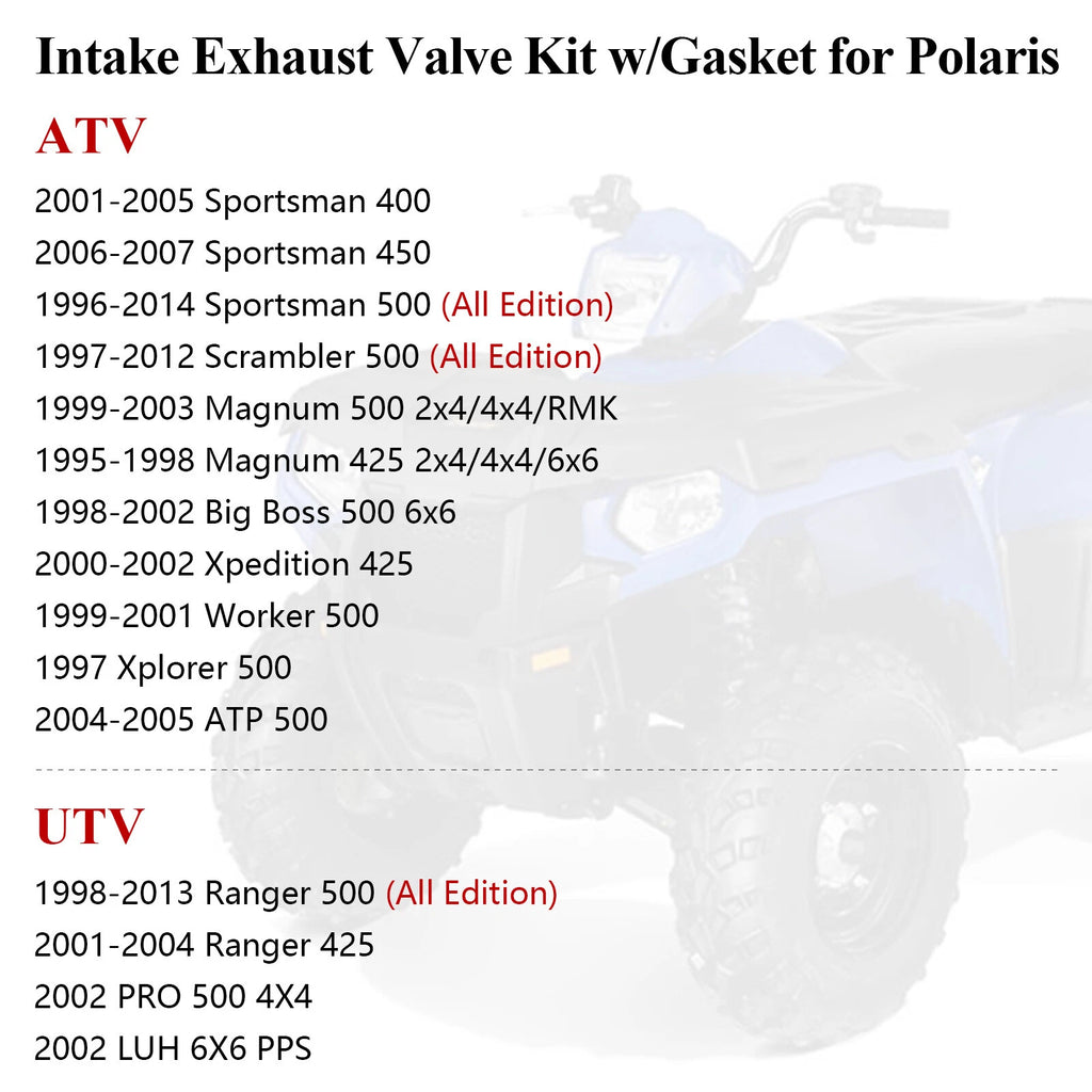Cylinder Head Valve Gasket Kit for Polaris Sportsman Scrambler Ranger 500 (1996–2014)