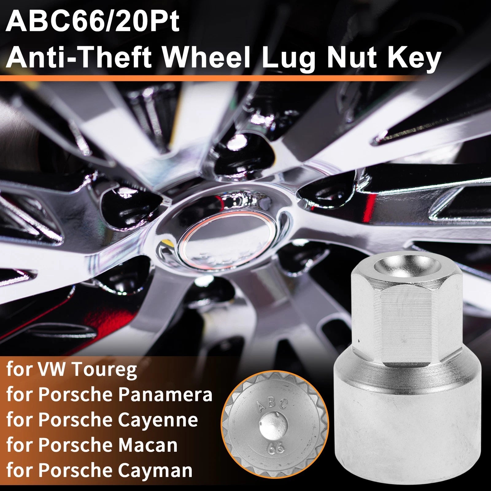 Wheel Lock Lug Nut with Key Socket for VW Touareg (2004–2010)