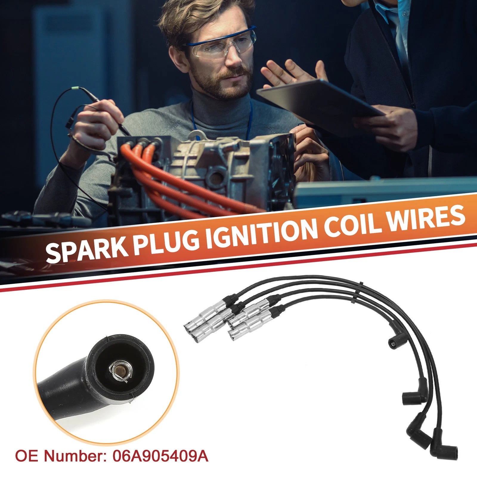 4 Pcs Ignition Coil Spark Plug Wire Set for Audi A3 (1996–2003)