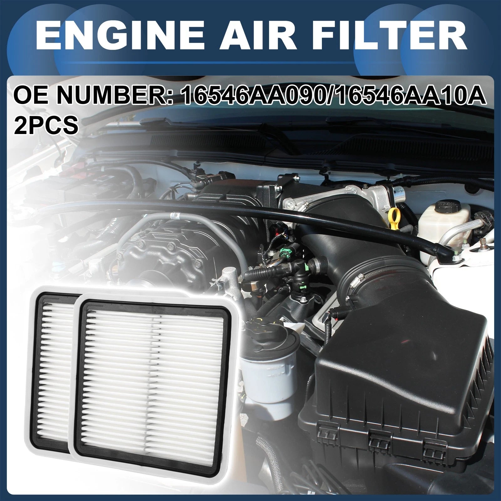 Engine Air Filter Replacement for Subaru Outback 2.5L 2005–2009 (2 Pcs)