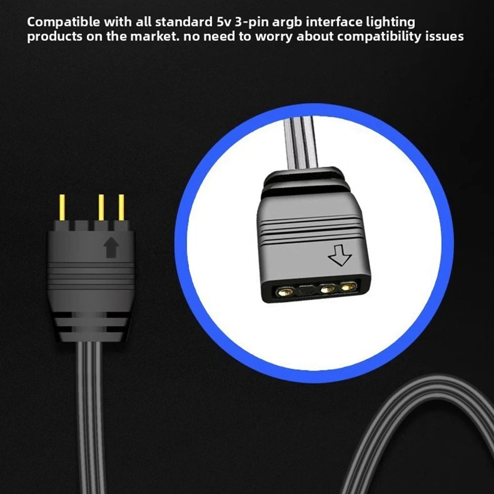 5V ARGB Controller for PC Fan Cooling (Manual Lighting Control)