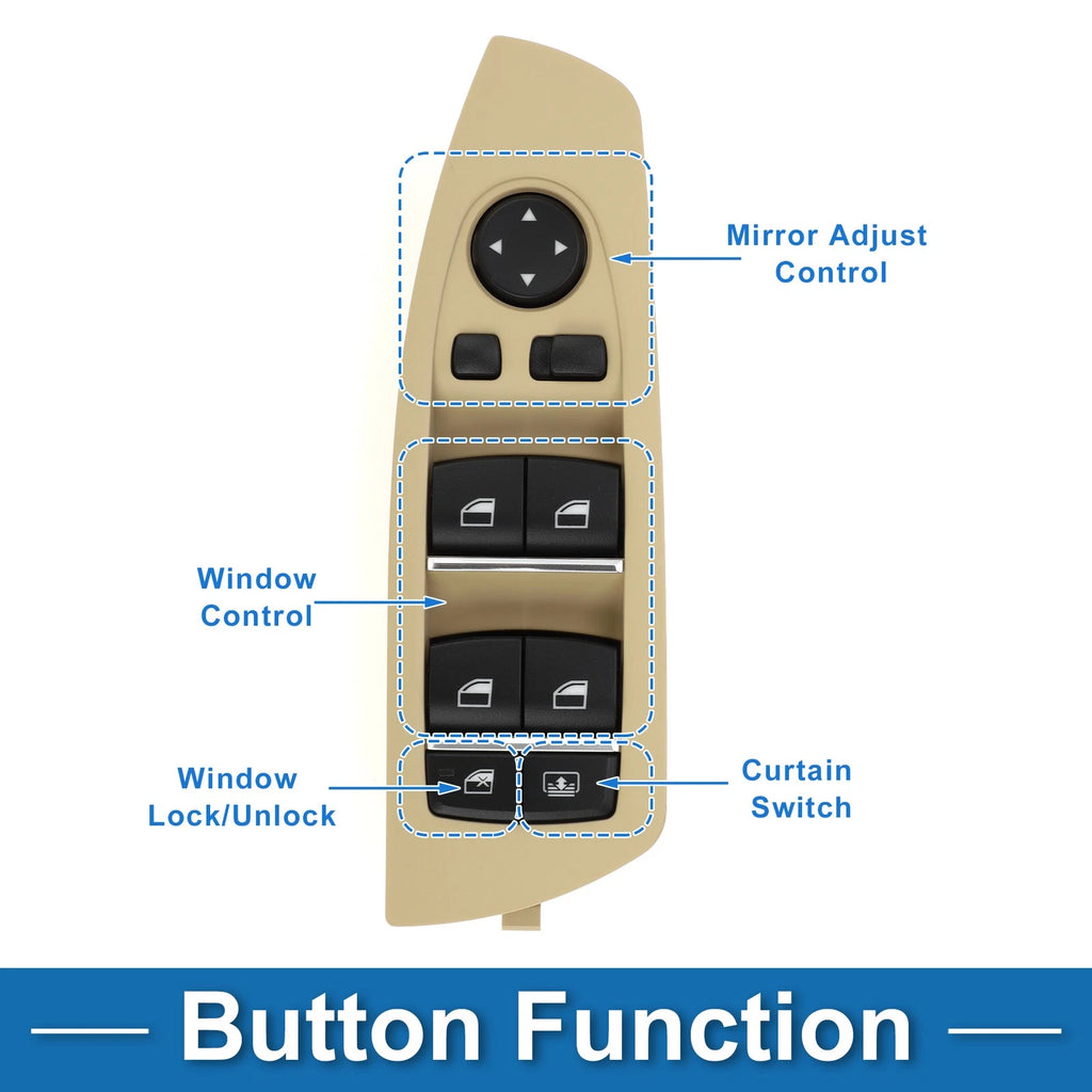 Power Window Switch Replacement for BMW 740i (2013–2015) Base 3.0L L6 Gas
