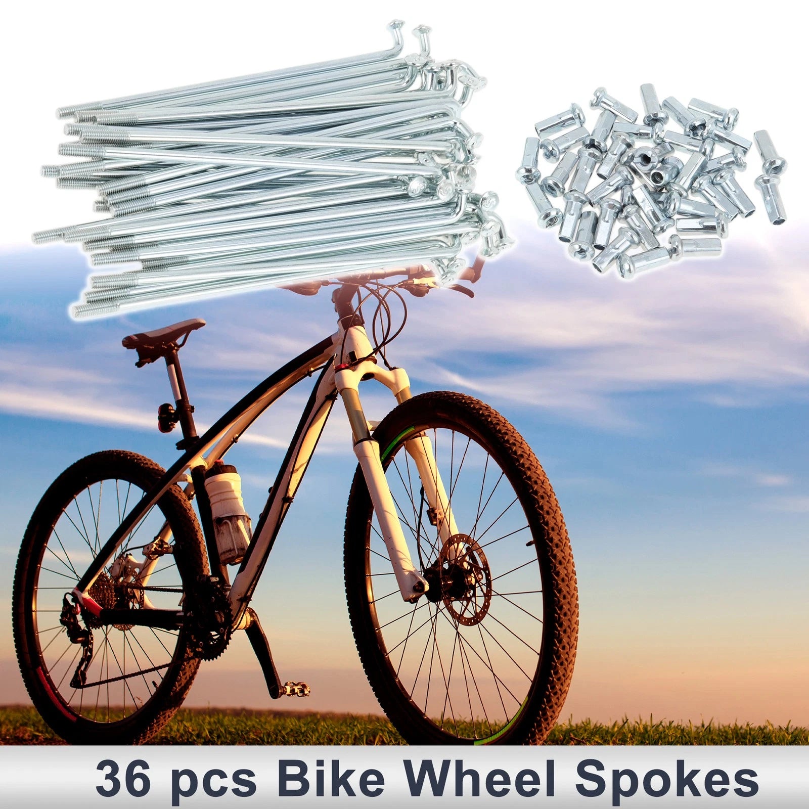 Bicycle Spokes Nipple Set Carbon Steel 12G 82mm Galvanized for Universal