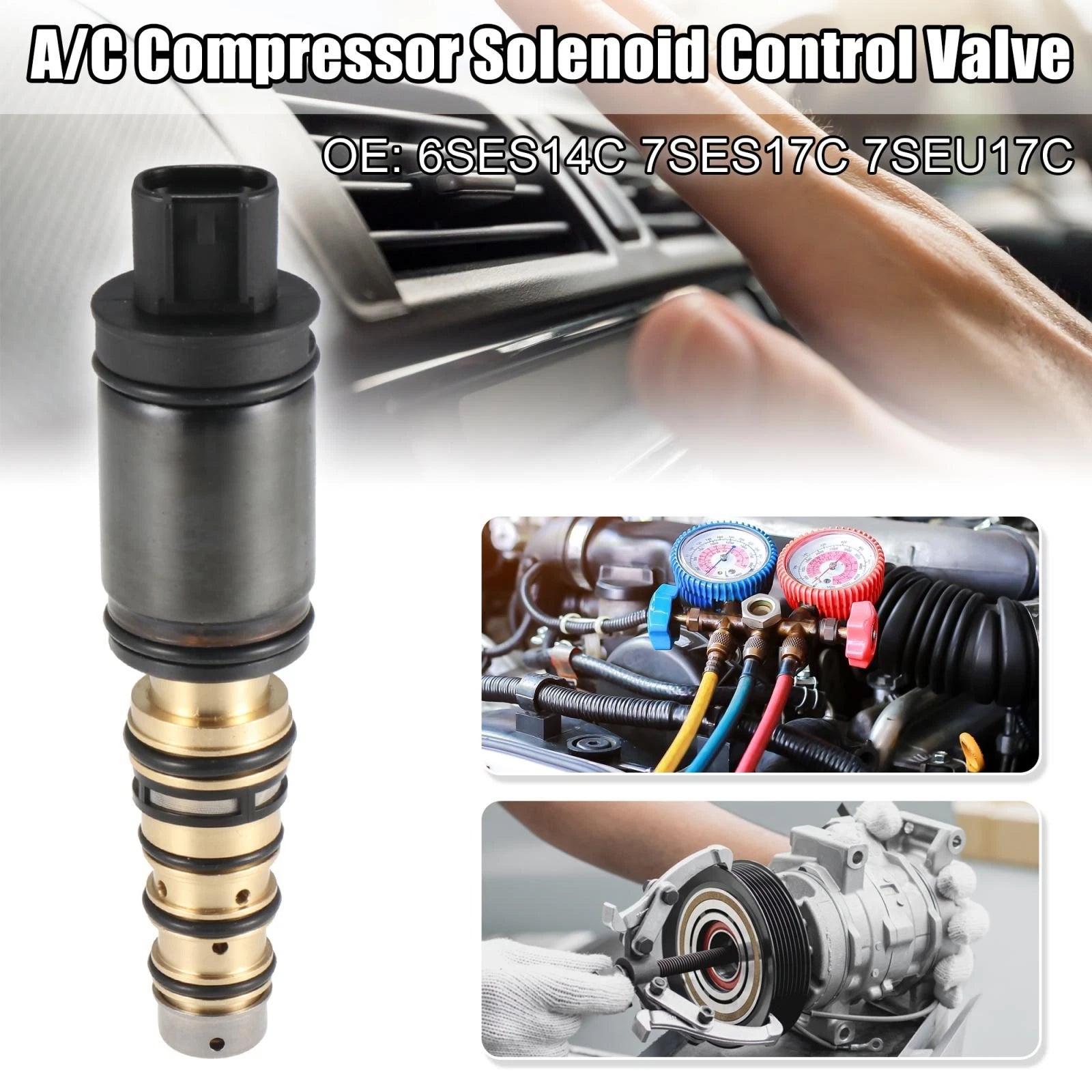 AC Compressor Control Solenoid Valve for Toyota Corolla (2014–2017) 6SES14C 7SES17C