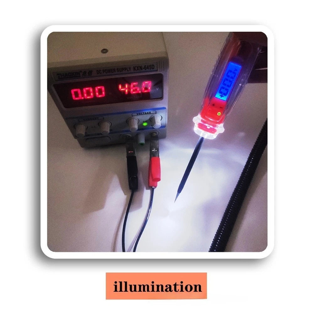 LCD Digital Automotive Circuit Tester 75V Voltage Detector with LED Indicator