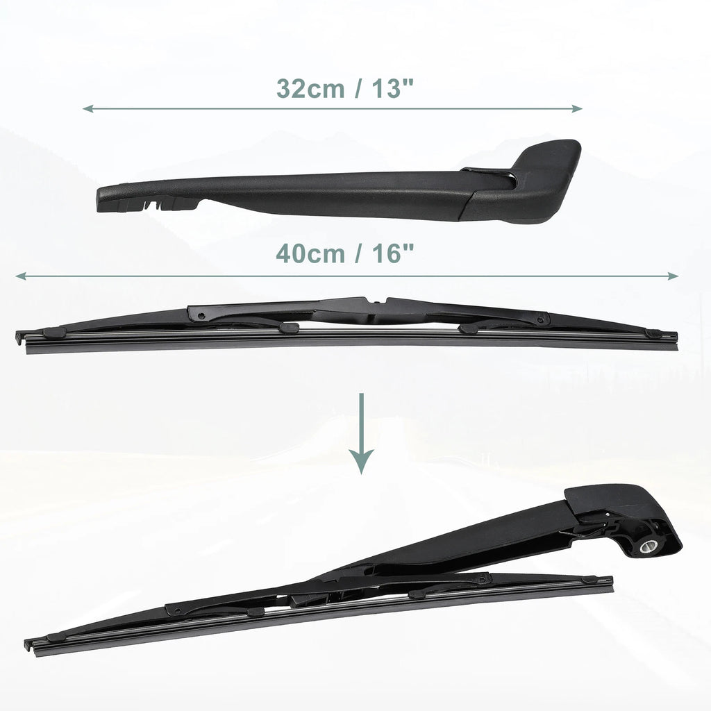 Rear Back Windshield Wiper Blade Arm Set for Volvo V40 (1996–2004)