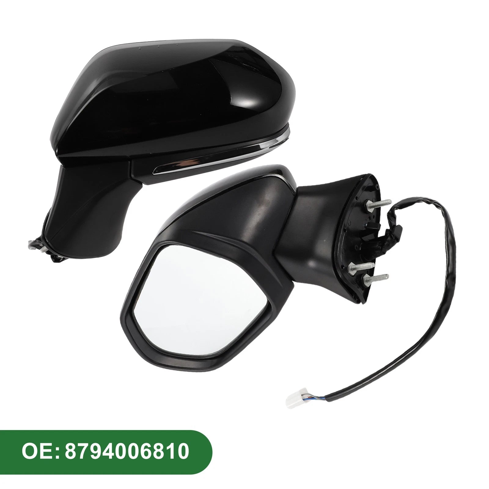 Left Side Door Mirror Replacement for Toyota Camry Manual Folding Gloss Black (2012–2018)