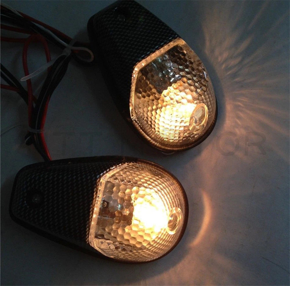 Flush Mount Motorcycle Turn Signals for Universal (Carbon Clear)