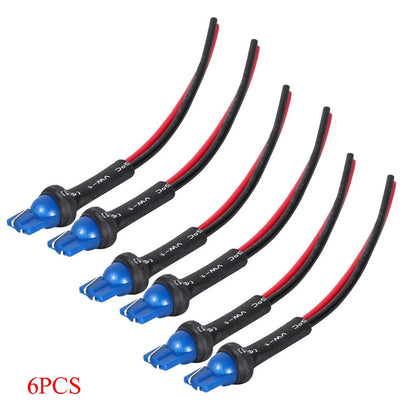 6x Wire Pigtail 168 194 T10 Male Connector Harness Light Bulb Wiring Cable Plug