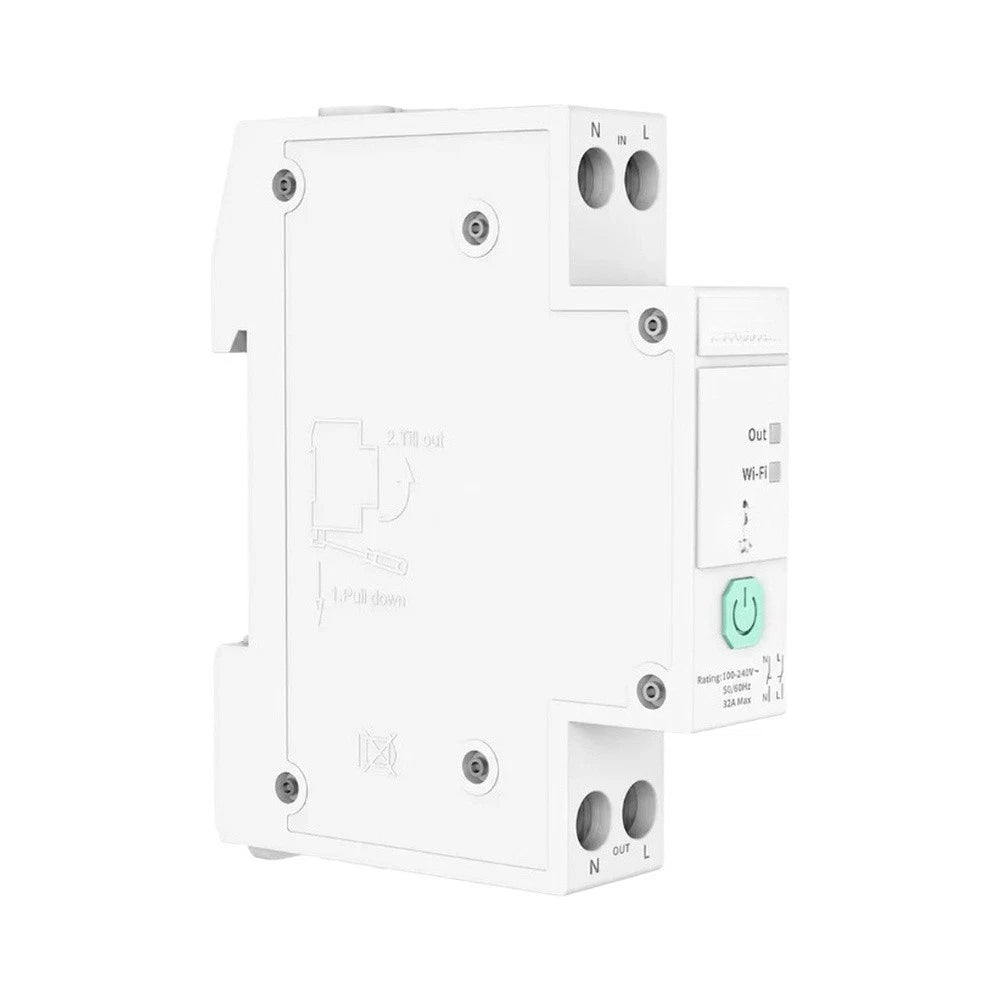 Zigbee 3.0 Rail Mounted Smart Switch 32A Energy Monitoring Function