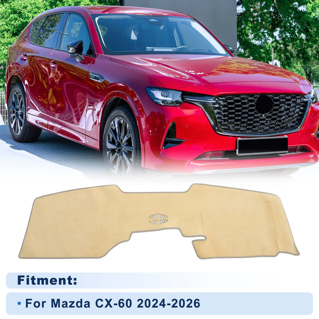 Dash Cover for Mazda CX-60 Without HUD (2024–2026) Flannel Beige 1 set