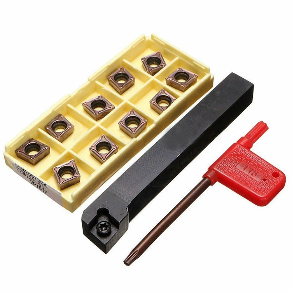 Holder Bracket Lathe Tool Cutter for SCLCR1212H09 with 10pcs CCMT09T304-PM Insert