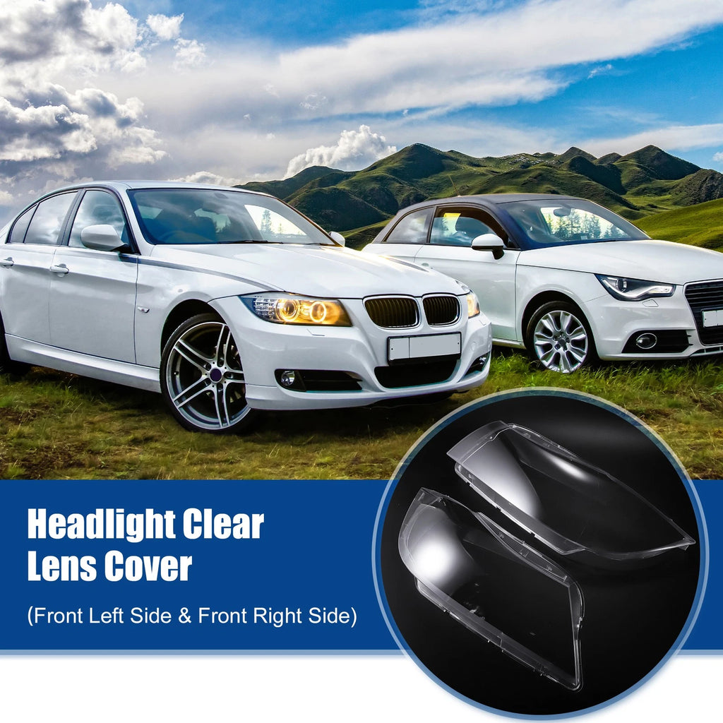 Headlight Clear Lens Cover Pair for BMW 3 Series E90 E91 (2005–2012)