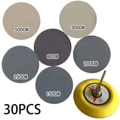 Set of 6 Waterproof Sanding Discs 800/1500/2000/2500/3000/5000 Grit