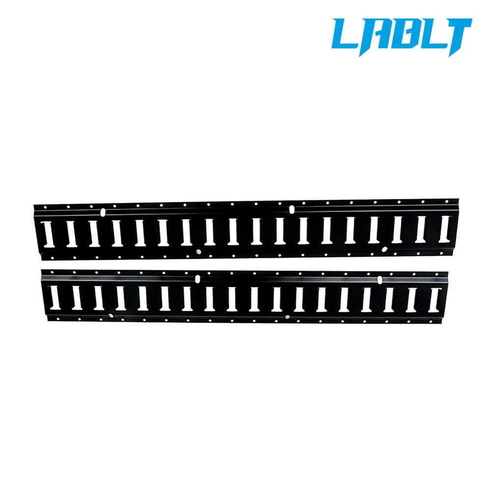 2X E Track Tie Down Rail Kit 3' Powder Coated Black for Garages Vans