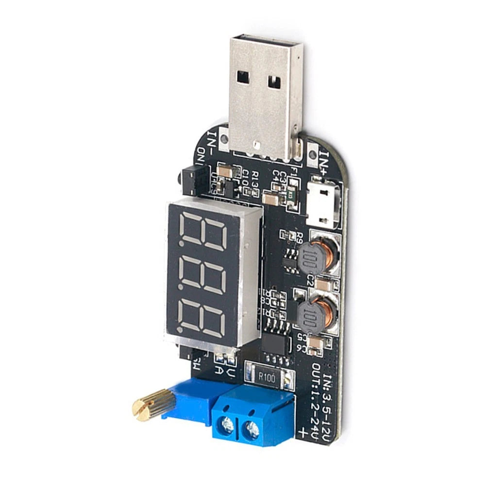 USB 2A Adjustable Power Supply Module 0.5V-30V for Battery Charging