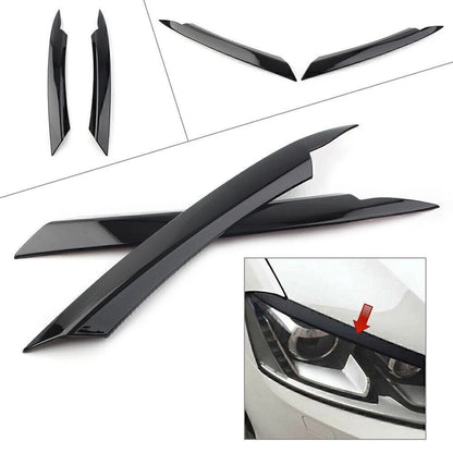 Glossy Black Headlight Lamp Cover Eyelid Trim for VW Passat B7 (2010–2014)
