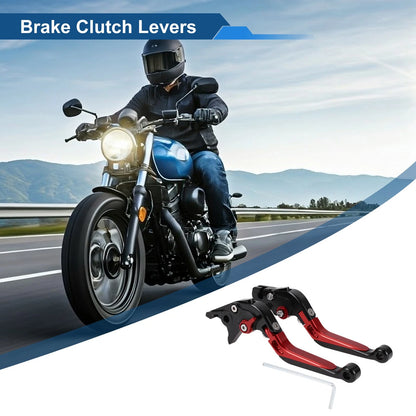 Adjustable Brake Clutch Levers Set for Yamaha YZF R1 (2002–2003) Black Red