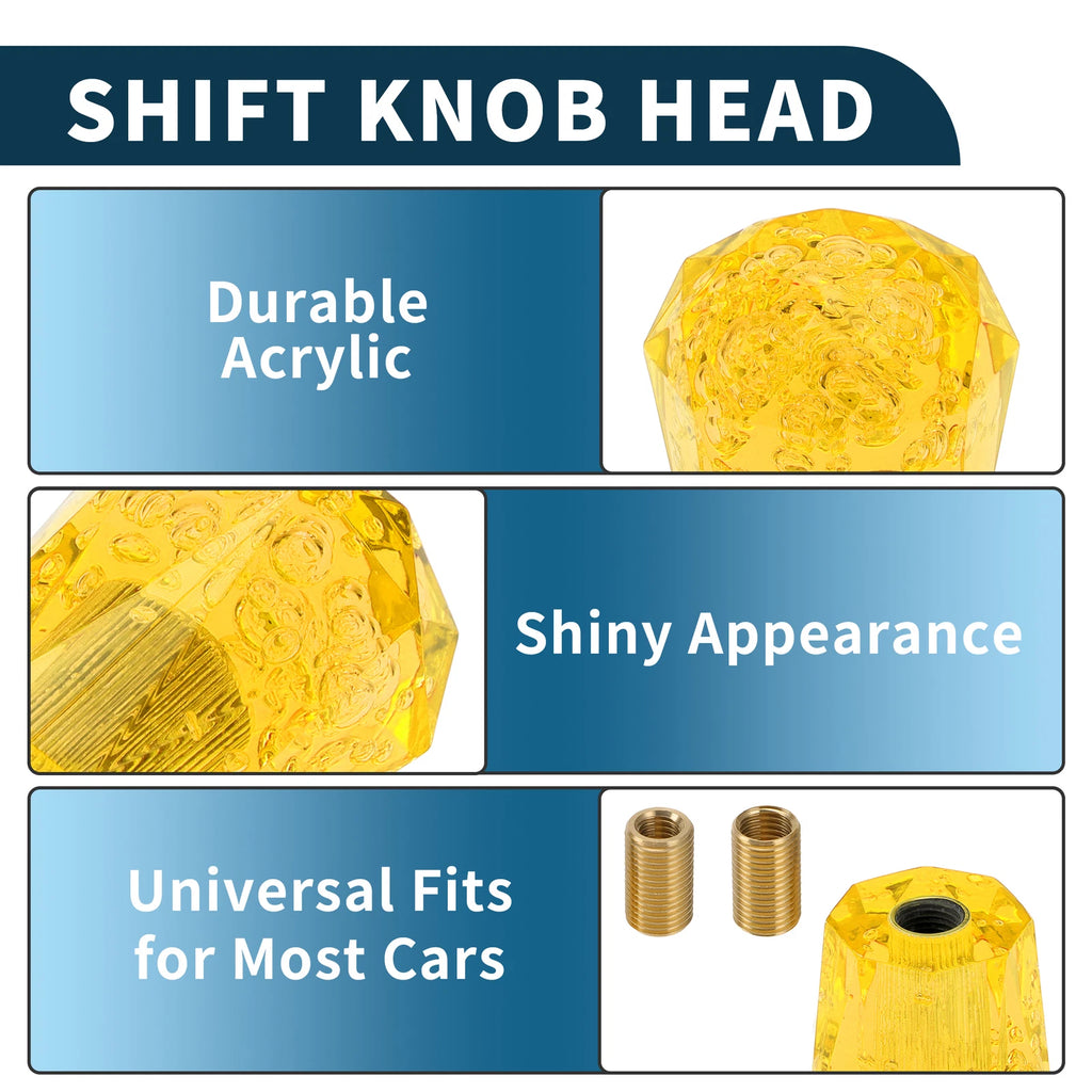 Set of 1 Universal Shift Knob with 2 Adapters for Manual/Automatic Vehicles