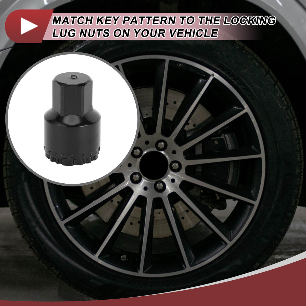 Wheel Lock Lug Nut Key Socket Anti Theft for Mercedes Benz GLE450 GLS350 (2015–2025)