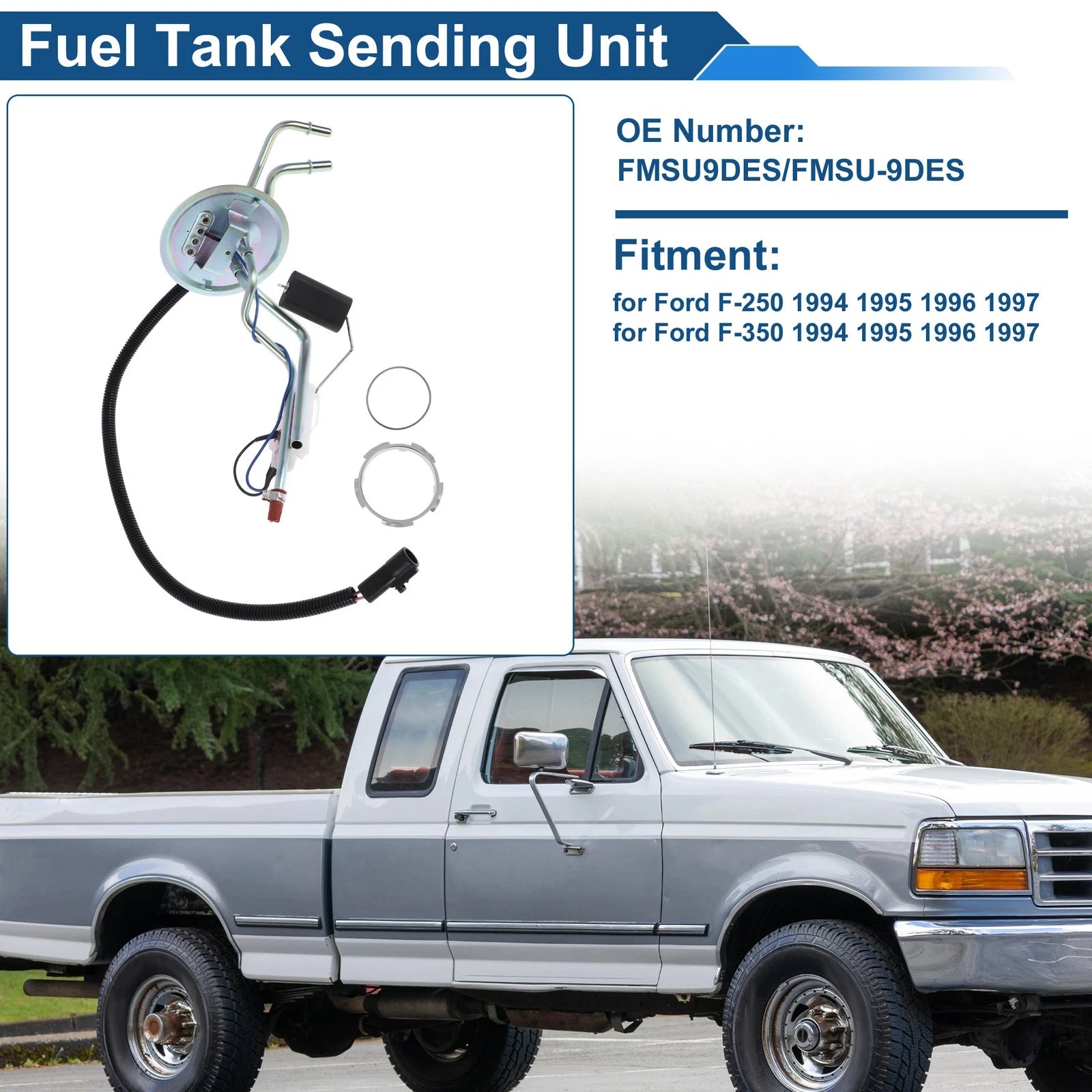 Qty Fuel Level Sending Unit Module Replacement for Ford F-250 (1994–1997)