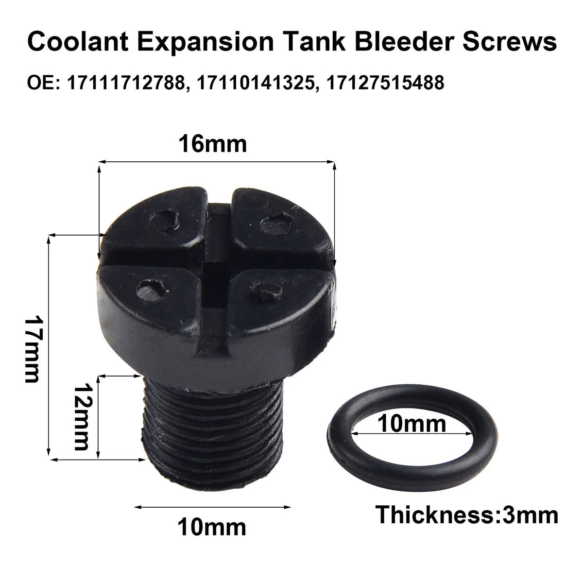 Set of 4 Bleed Screws for Overflow Coolant Expansion