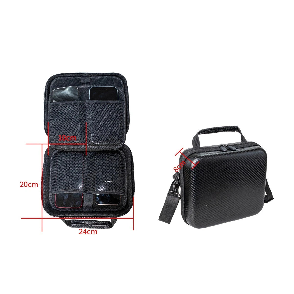 Waterproof EVA Hard Shell Bag for 8 Phones (Travel Organizer)